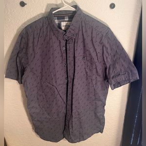 International Report XL Blue Vintage Car Print Button Down Shirt